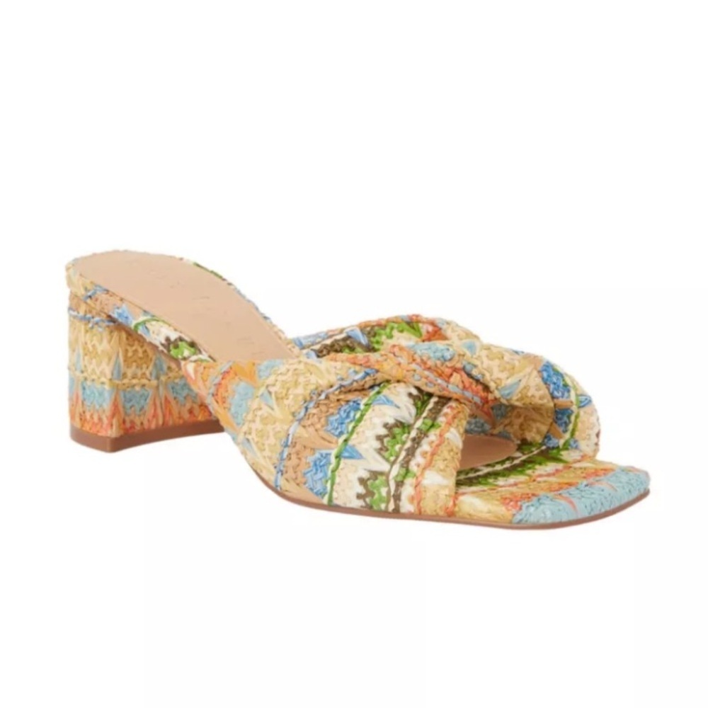 NWOB Katy Perry "The Tooliped" Twisted Sandal - Rainbow Raffia - multiple sizes